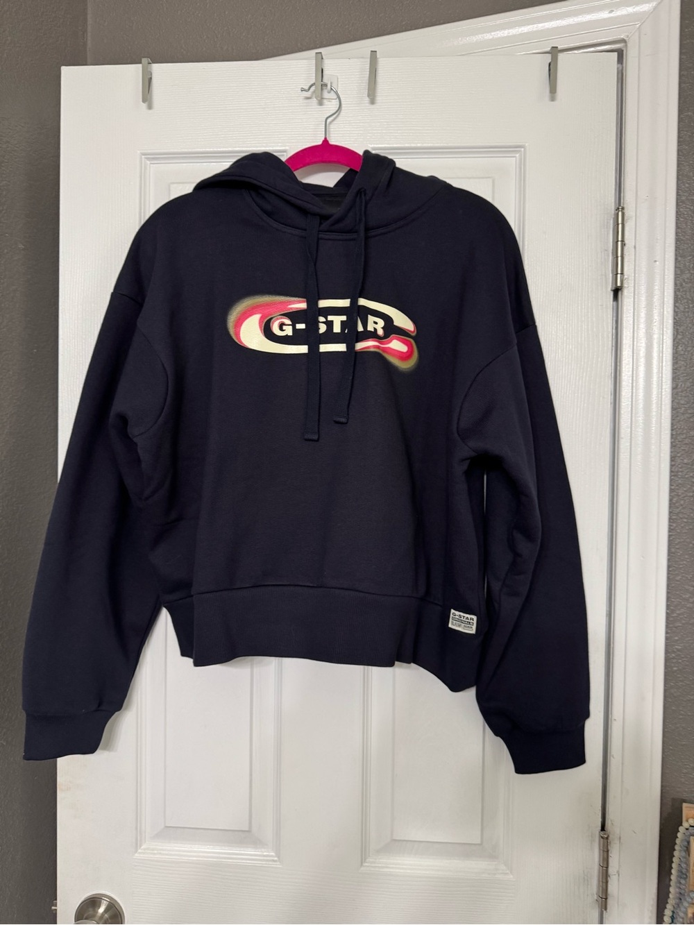 G-Star Raw Osaka Blue Hoodie with Old Skool Logo L